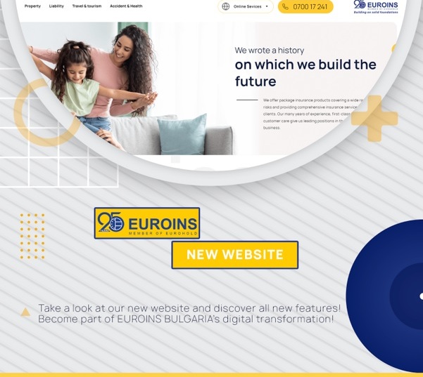 Euroins Bulgaria with a completely new corporate website for online sales and client service